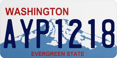 WA license plate AYP1218