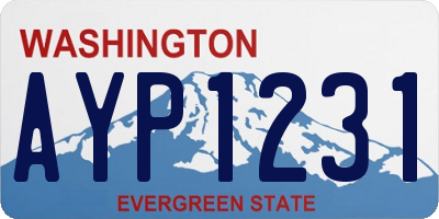 WA license plate AYP1231