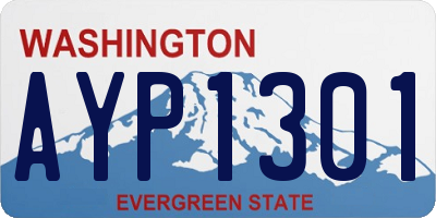 WA license plate AYP1301