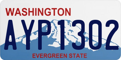 WA license plate AYP1302