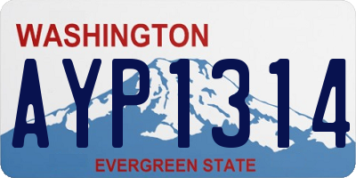 WA license plate AYP1314