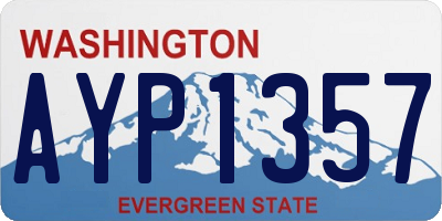 WA license plate AYP1357