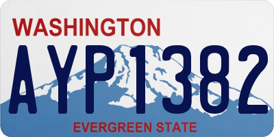 WA license plate AYP1382