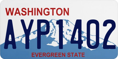WA license plate AYP1402