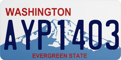 WA license plate AYP1403