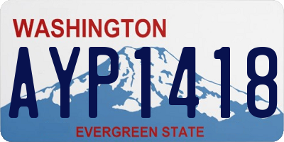 WA license plate AYP1418