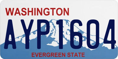 WA license plate AYP1604