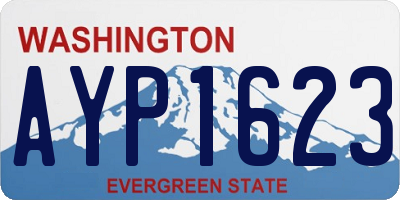WA license plate AYP1623
