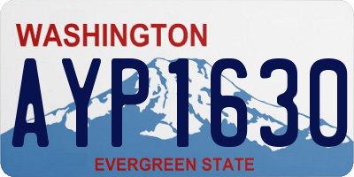 WA license plate AYP1630