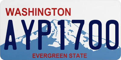 WA license plate AYP1700