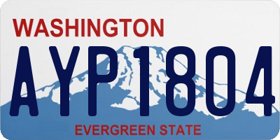 WA license plate AYP1804