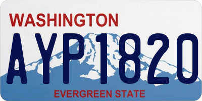 WA license plate AYP1820