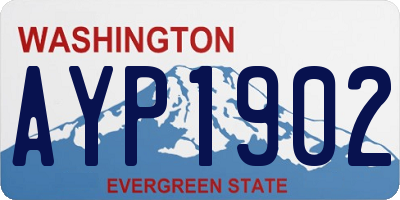 WA license plate AYP1902
