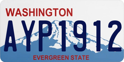 WA license plate AYP1912