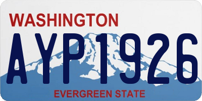 WA license plate AYP1926