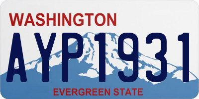 WA license plate AYP1931