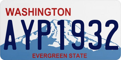WA license plate AYP1932