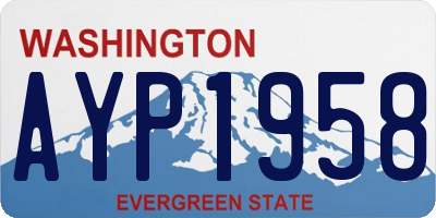 WA license plate AYP1958