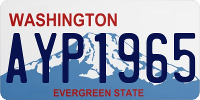 WA license plate AYP1965