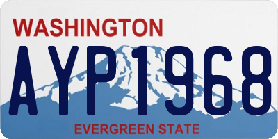 WA license plate AYP1968