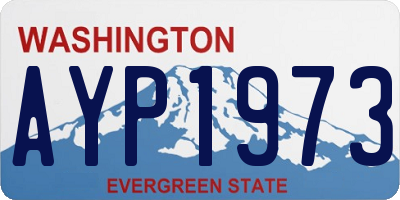 WA license plate AYP1973