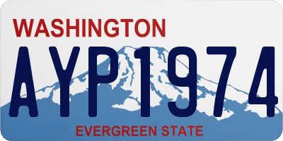 WA license plate AYP1974