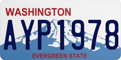 WA license plate AYP1978