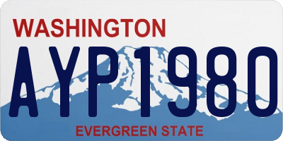 WA license plate AYP1980