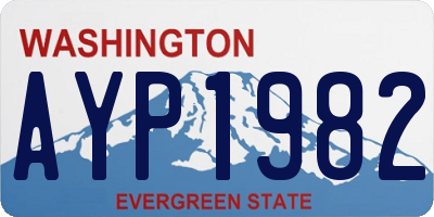 WA license plate AYP1982