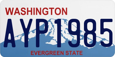 WA license plate AYP1985