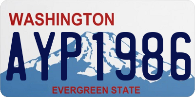 WA license plate AYP1986