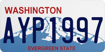 WA license plate AYP1997