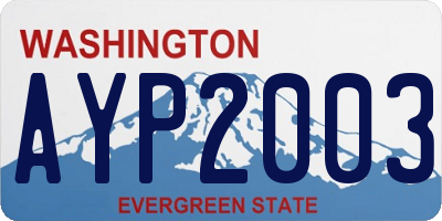 WA license plate AYP2003