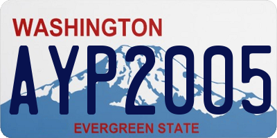 WA license plate AYP2005