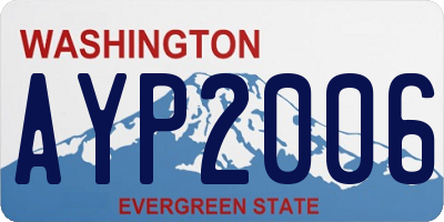 WA license plate AYP2006