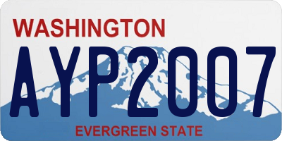 WA license plate AYP2007