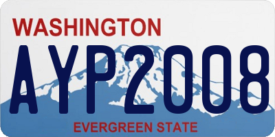 WA license plate AYP2008