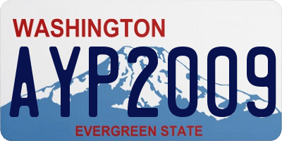 WA license plate AYP2009
