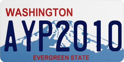 WA license plate AYP2010