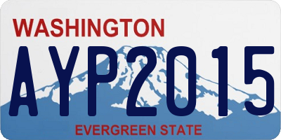 WA license plate AYP2015