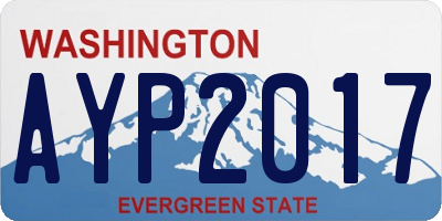 WA license plate AYP2017