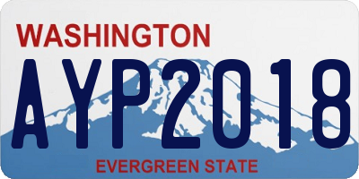WA license plate AYP2018