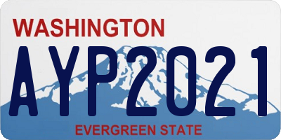 WA license plate AYP2021