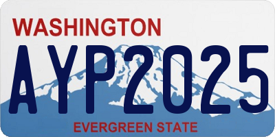 WA license plate AYP2025