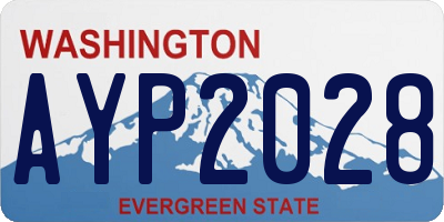 WA license plate AYP2028