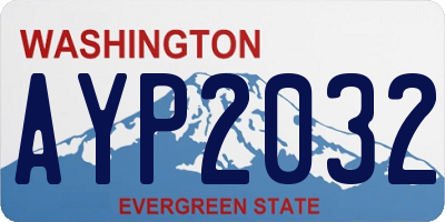 WA license plate AYP2032