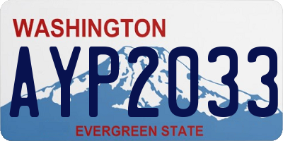 WA license plate AYP2033