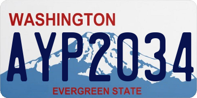 WA license plate AYP2034