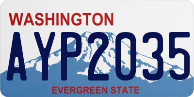WA license plate AYP2035