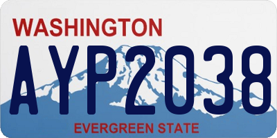 WA license plate AYP2038